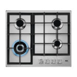 AEG Placa de gas - AEG HGB64400SM, 4.0000 zonas, 59,5 cm, Plata