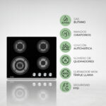 SVAN Placa de gas - SVAN SGW4600N, 4 zonas, 11,5, 600 mm, Negro - Imagen 7