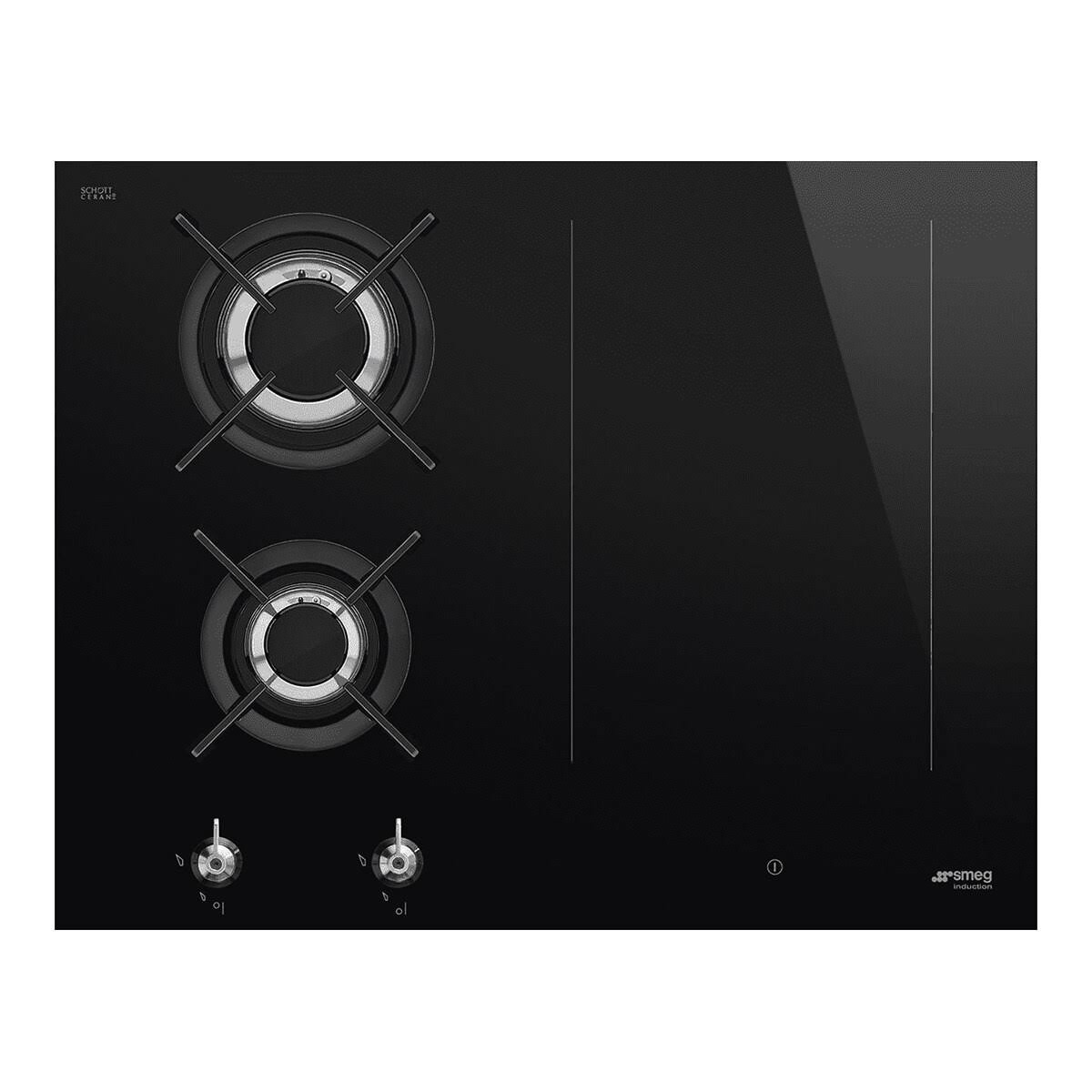 144359887_1 SMEG Placa de inducción - SMEG PM3643D, 4 zonas, Gas Natural Gas Butano Gas Propano, 650 mm, Negro - Imagen 1