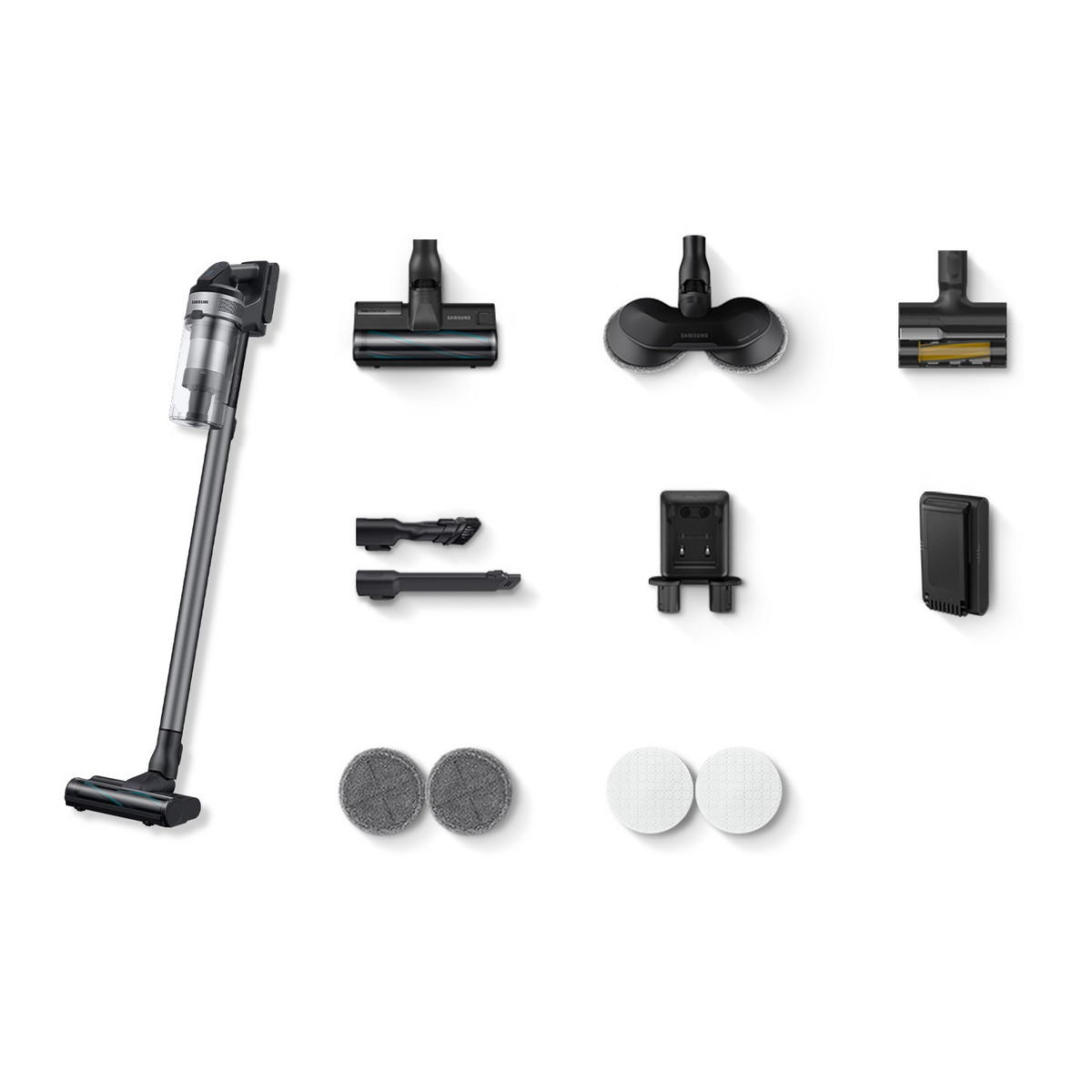 144909297_1 SAMSUNG Aspirador escoba - SAMSUNG VS20B75ADR5/WA, 550 W, Potencia de succión 200 AirWatt, Depósito 0,8 l, Autonomía 60 min, Negro, Gris - Imagen 1
