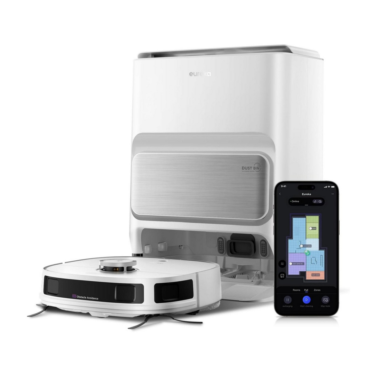144934764_1 EUREKA Robot aspirador - EUREKA J12 Ultra-EU-VD, 65 W, Depósito 3 l, Autonomía 2 h y 30 min, Negro - Imagen 1