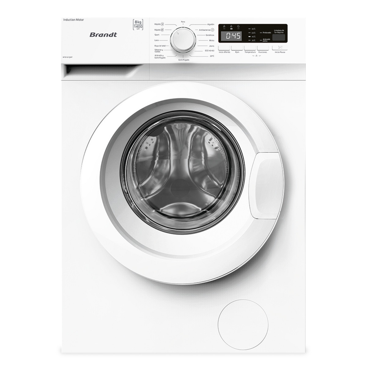 145158758_1 BRANDT Lavadora carga frontal - BRANDT WFB181QWP, 8 kg, 15 programas, Blanco - Imagen 1