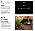 INFINITON Placa vitroceramica - INFINITON VIT3SN30, 3 zonas, 59 cm, Negro - Imagen 8