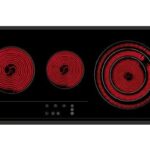 TEKA Placa vitrocerámica - Teka TRC 83631, 3 zonas, Zona grande 27 cm, Touch Control, 80 cm, Negro