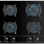 TEKA Placa de gas - Teka GBC 6400, 4 zonas, Gas natural, Mandos frontales ergonómicos, 60 cm, Negro