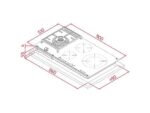 TEKA Placa híbrida - Teka JZC 94313 ABN, Inducción + Gas, 4 zonas, Zona grande 28 cm, Gas natural, 90 cm, Negro - Imagen 3