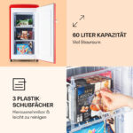 KLARSTEIN Mini congelador - KLARSTEIN Laika 60L, 90,50 cm, Rojo - Imagen 4
