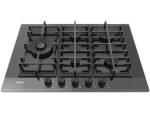 HAIER Placa gas - Haier Series 4 HAVG7WL4HB, 5 quemadores, Zona grande 13.8 cm, Rejillas hierro fundido, Bisel, 75 cm, Negro - Imagen 3