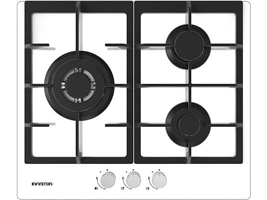 1500895_1 INFINITON Placa de gas - Infiniton GG-332, 3 zonas, Gas Butano, 60 cm ancho, Inox - Imagen 1
