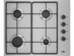 BEKO Placa de gas - Beko HIGG 64103 SXN, 4 zonas, Gas Natural, 61 cm, Inox