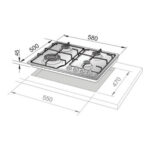 DE LONGHI Placa de gas - DE LONGHI SF46ASV, 4.0000 zonas, 580 mm, Avena - Imagen 2