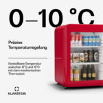 KLARSTEIN Nevera pequeña - KLARSTEIN Audrey Evo Beverage cooler 68, Altura 67 cm, Rojo - Imagen 4