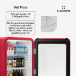KLARSTEIN Nevera pequeña - KLARSTEIN Audrey Evo Beverage cooler 68, Altura 67 cm, Rojo - Imagen 5