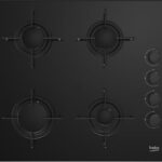 BEKO Placa de gas - Beko HING 64120 SB, 4 zonas, Gas Butano, 65 cm, Negro