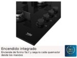 BEKO Placa de gas - Beko HING 64120 SB, 4 zonas, Gas Butano, 65 cm, Negro - Imagen 7