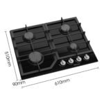 HISENSE Placa de gas - HISENSE 3838782655364, 4.0000 zonas, 60,00 cm, Negro - Imagen 8