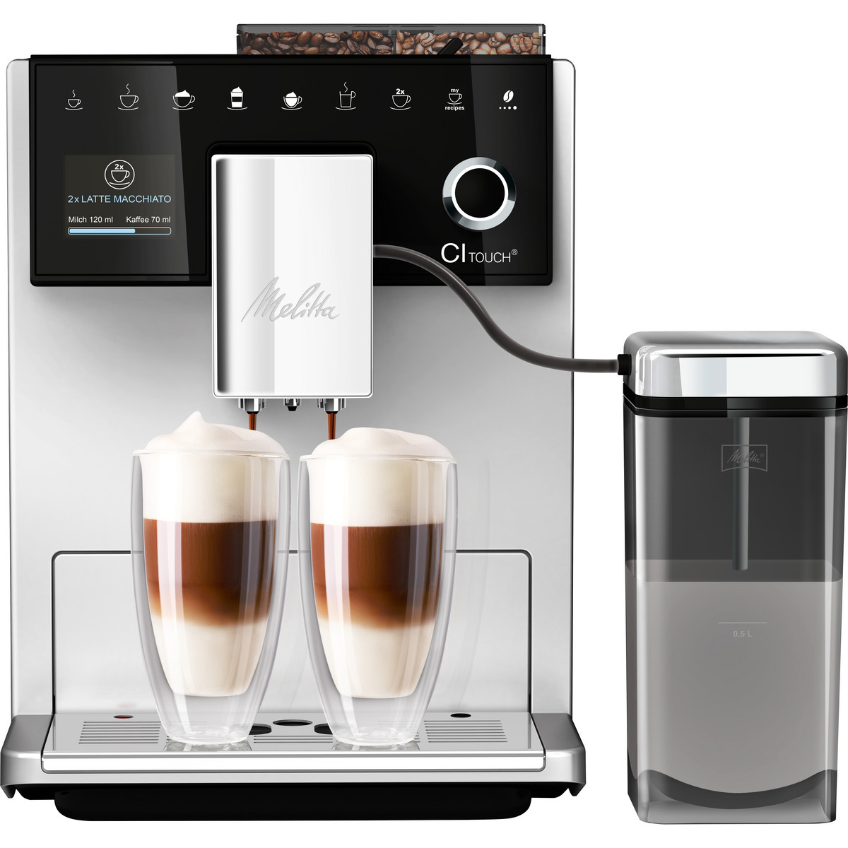 151018258_1 MELITTA Cafetera automática - MELITTA CI Touch, 15 bar, 1,400 W, 0,5 l, 2 tazas, Plata - Imagen 1