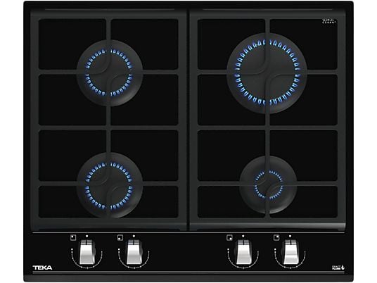 1531692_1 TEKA Placa de gas - Teka GZC 64300 XB, 4 zonas, 60 cm, Gas Butano, Autoignición, 60 cm, Negro - Imagen 1