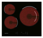 INFINITON Placa Vitroceramica - INFINITON VITRO-A35F, 3 zonas, 59 cm, Negro