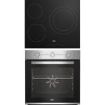 BEKO Pack Horno + Placa - Beko BBSE12120XD, Horno Multifunción, 72 l, Placa vitrocerámica, 3 zonas, 59 cm, Inox