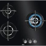 AEG Placa de gas - AEG HKB63320NB, 3 quemadores, Gas natural, Cristal, 60 cm, Negro