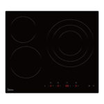 MIDEA Placa vitrocerámica - MIDEA MCH522T219K0, 3 zonas, 59 cm, Negro