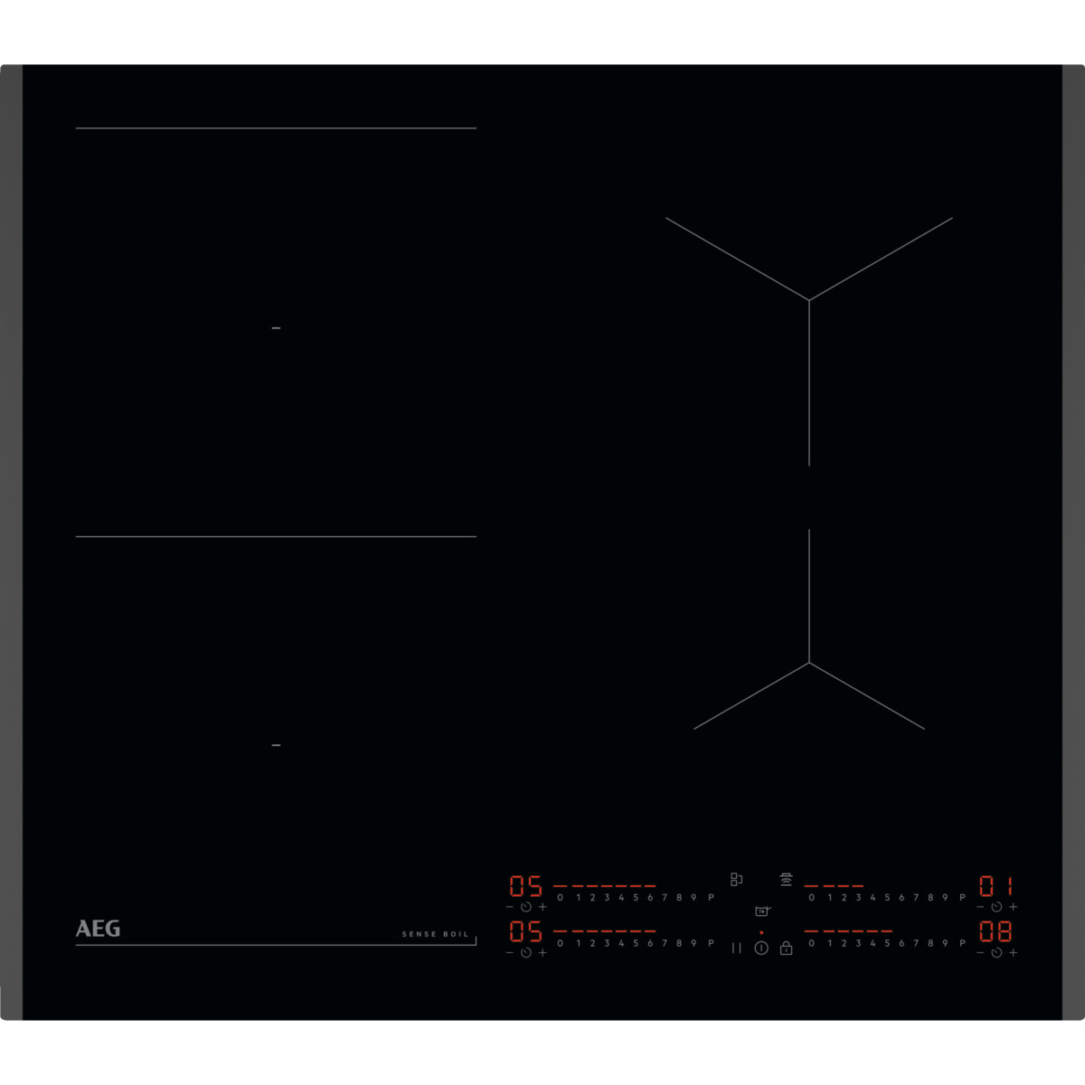 155529894_1 AEG Placa de inducción - AEG Serie 7000 SenseBoil V64IIB10FB, 4 zonas, 590 mm, Negro - Imagen 1
