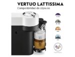 DE LONGHI Cafetera de cápsulas - De'Longhi Nespresso® Vertuo Lattissima ENV300.W, 1500 W, 1.6 l, Depósito de leche, Calentamiento 30s, Blanco - Imagen 5