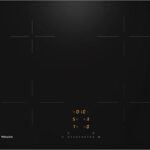 MIELE Placa inducción - Miele KM 7361 FL, 4 zonas, Zona grande 22 cm, ComfortSelect, 62 cm, Negro