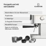 KLARSTEIN Cafetera espresso - KLARSTEIN SteelPresso, , 1350 W, Acero Inoxidable - Imagen 6