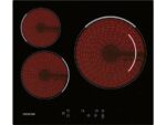 INFINITON Placa vitrocerámica - Infiniton VIT3P54W, 3 Zonas de Cocción, 30 cm Zona Grande, 59 cm Ancho, Touch Control, Cristal Negro