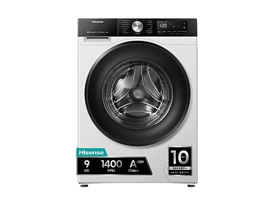 1572478_1 HISENSE Lavadora carga frontal - Hisense WF3S9043BW3, 9 Kg, 1400 rpm, 14 programas, WiFi&Bluetooth, Clase A-30%, Blanco - Imagen 1