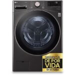 LG Lavadora carga frontal - LG F0P3CYV2E, 20 kg, 1000 rpm, 14 programas, AI Direct Drive™, TurboWash™360˚, Acero negro
