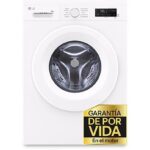 LG Lavadora carga frontal - LG F4X1008NWH, 8 kg, 1400 rpm, 10 programas, AI Direct Drive™, ThinQ™, Blanco Marfil