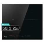 HISENSE Placa inducción - Hisense HI6352BSCE , 3 zonas, Zonas Flex, Zona XL 29 cm, 7400W, 59 cm, Negro