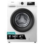 HISENSE Lavadora carga frontal - Hisense WF1Q1041BW, 10 kg, 1400 Rpm, Función Vapor, Eficiencia A-20%, Blanco