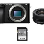 SONY Cámara EVIL - Sony Kit Alpha 6100 (ILCE6100L) + Objetivo SELP16502 + Tarjeta SD 64GB, 24.2MP, Wi-Fi