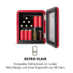 KLARSTEIN Nevera pequeña - KLARSTEIN PopLife, Altura 50 cm, Rojo - Imagen 3