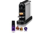DE LONGHI Cafetera de cápsulas - De'Longhi Nespresso® Citiz EN220.T, 1260W, 19 bar, 1 l, 4 recetas + agua hirviendo, Titan