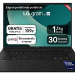 LG Portátil - LG 14Z90T-G.AD8BB, 14" WUXGA, Intel® Core™ Ultra 7-255H, 32 GB RAM, 2 TB SSD, Arc™ GPU, W11H, Negro