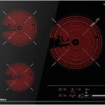 TEKA Placa vitrocerámica - Teka TBC 63620, 3 Zonas, 27 cm Zona Grande, 60 cm, 5300W, Táctil, Negro