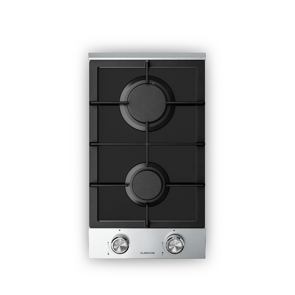 160277930_1 KLARSTEIN Placa de gas - KLARSTEIN Verosteel, 2 zonas, 29,40 cm, Plata - Imagen 1