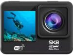 SK8 Cámara deportiva - SK8 Cam 6K Elite Plus, 6K, 70 min Autonomía, WiFi, sensor SONY 576, Hasta 40m de Profundidad, Foto de 12 MP, Negro