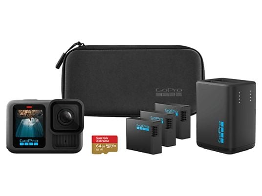 1605044_1 GOPRO Cámara deportiva - Pack GoPro Hero 13 Black Power Bundle, HyperSmooth 6.0, 5.3 K, 27MP, Autonomía 2.5 h, HDR, Sumergible 10m, Cámara lenta, Negr - Imagen 1