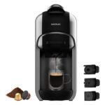 CECOTEC Cafetera de cápsulas - Cecotec FreeStyle Compact, 19 bar, 0.6 l, 1450 W, Plateado/Negro