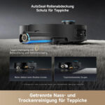 DREAME Robot aspirador - DREAME Aqua 10 Ultra Roller Complete, 650 W, Potencia de succión 30 kPa, Depósito 220 ml, Autonomía 1 min, Negro - Imagen 8