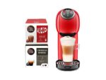 KRUPS Cafetera de cápsulas - Krups Genio S Plus, Compacta, Alta presión, 30 tipos de bebidas, Función XL, 2 packs de regalo, Modo Eco, 15 bar, Roja