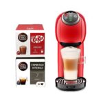 KRUPS Cafetera de cápsulas - Krups Genio S Plus, Compacta, Alta presión, 30 tipos de bebidas, Función XL, 2 packs de regalo, Modo Eco, 15 bar, Roja