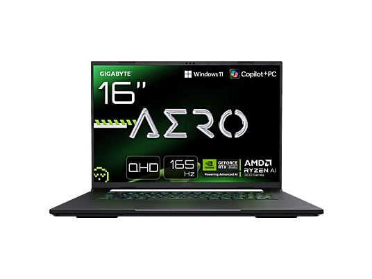 1609072_1 GIGABYTE Portátil gaming - Gigabyte AERO X16 1WH Copilot +PC, 16" WQXGA, AMD Ryzen™ AI 7 350, 32 GB RAM, 1 TB SSD, GeForce RTX™ 5070, Windows 11 - Imagen 1
