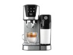 CECOTEC Cafetera express - Cecotec Power Espresso 20 Cream, 20 bar, 1350 W, Pantalla táctil en color, Depósito de leche 700 ml, Thermoblock, Plata